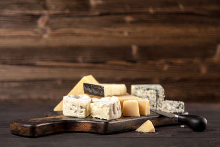 Different sorts of cheeseの写真素材