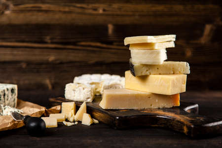 Different sorts of cheeseの写真素材