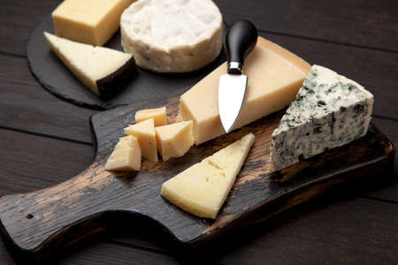 Different sorts of cheeseの写真素材