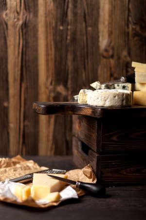 Different sorts of cheeseの写真素材