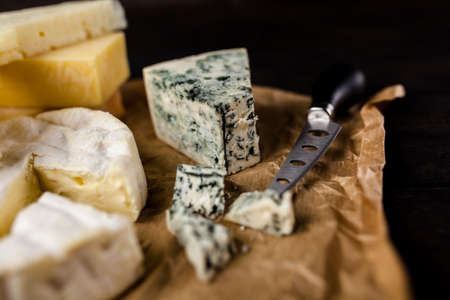 Different sorts of cheeseの写真素材