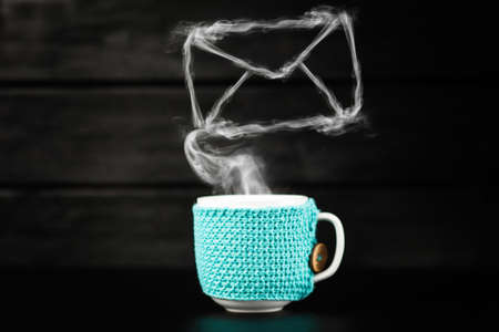 Blue coffee mugの写真素材