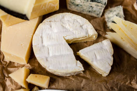 Different sorts of cheeseの写真素材