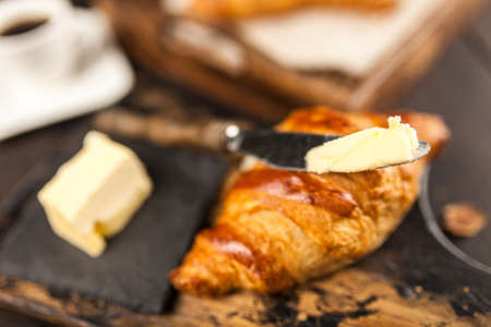 Fresh butter croissantsの写真素材