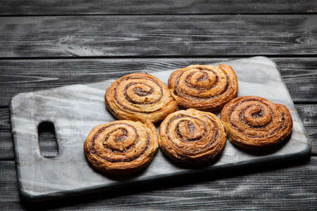 Traditional cinnamon rollsの写真素材