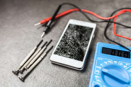 Smartphone with broken screen