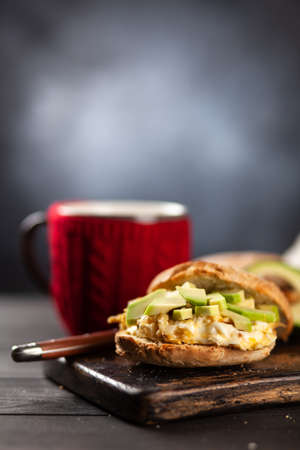 Avocado and egg sandwichの写真素材
