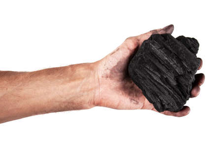 Male hand on white background