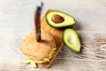 Avocado and egg sandwichの写真素材