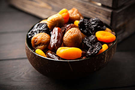 A mix of dried fruitの写真素材