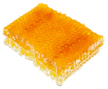 Honeycomb in a wooden frameの写真素材