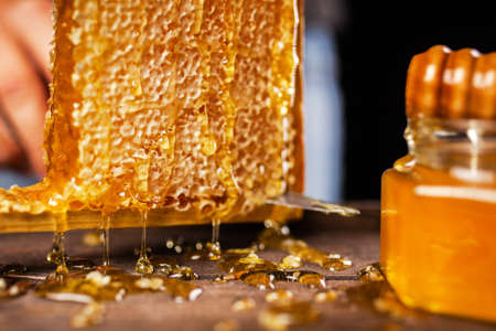 Honeycomb in a wooden frame