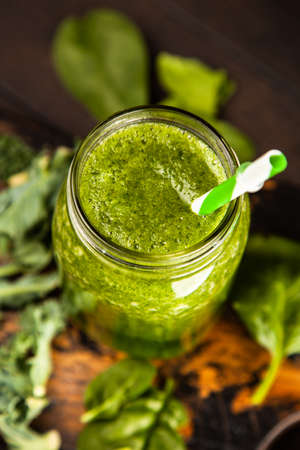 Spinach and kale green detox smoothie
