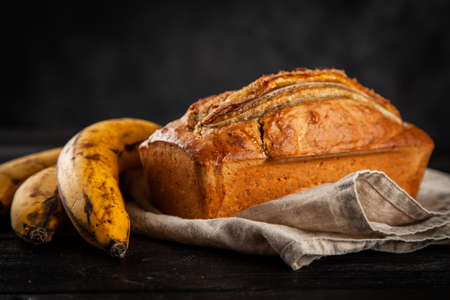 Homemade banana breadの写真素材