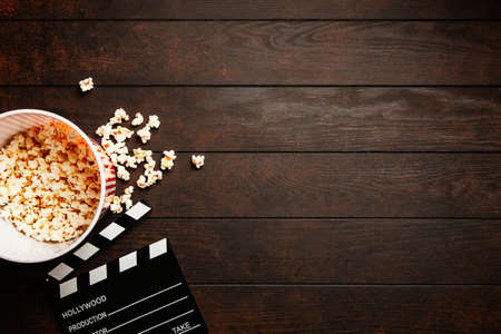 Full popcorn bucketの写真素材