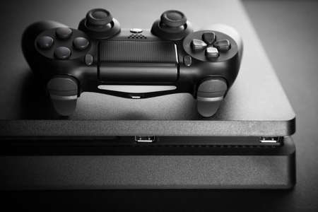 Gaming console and controllerの写真素材