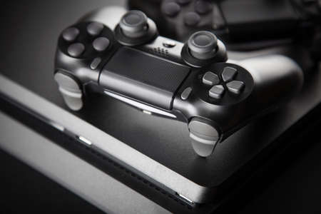 Gaming console and controllerの写真素材