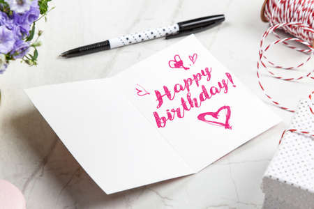 Happy Birthday postcardの写真素材