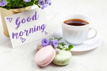Good Morning postcardの写真素材