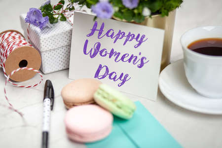 Happy Womens Day postcardの写真素材