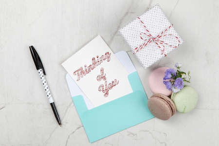 Thinking of You postcardの写真素材