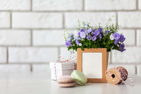 Gift boxes and flowersの写真素材