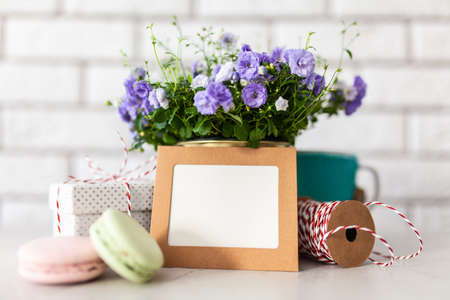 Gift boxes and flowersの写真素材