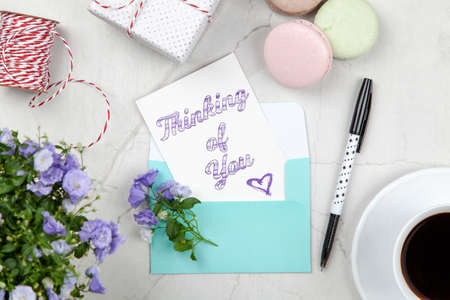 Thinking of You postcardの写真素材