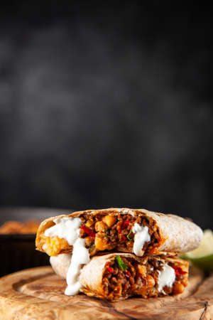 Mexican beef burritoの写真素材