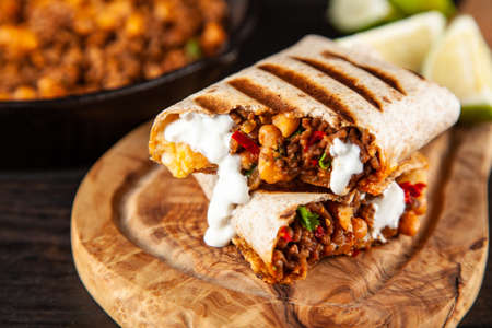 Mexican beef burritoの写真素材