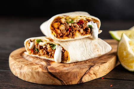 Mexican beef burritoの写真素材