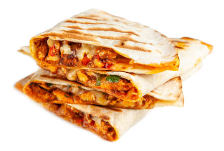 Chicken quesadillas with paprika and cheeseの写真素材