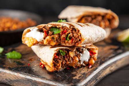 Mexican beef burritoの写真素材