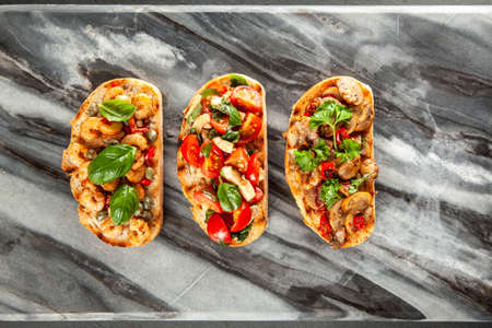 Traditional Italian bruschettas