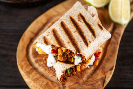Mexican beef burritoの写真素材