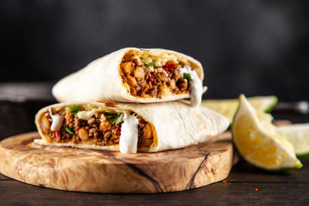 Mexican beef burritoの写真素材
