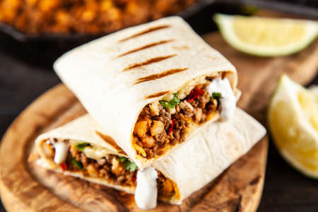Mexican beef burritoの写真素材