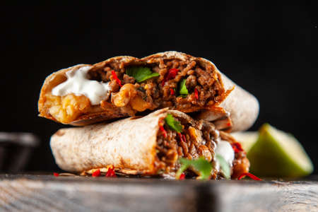 Mexican beef burritoの写真素材