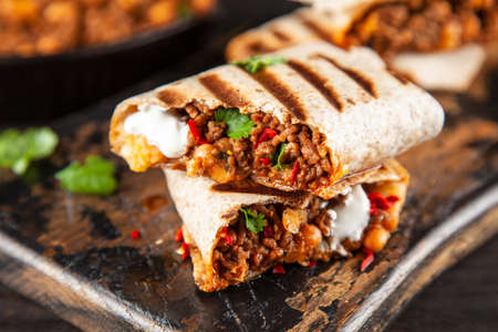 Mexican beef burritoの写真素材