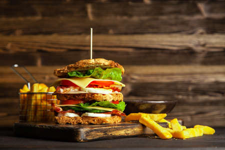 Tall club sandwichの写真素材