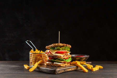Tall club sandwichの写真素材
