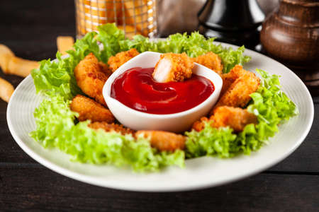Crispy chicken nuggetsの写真素材