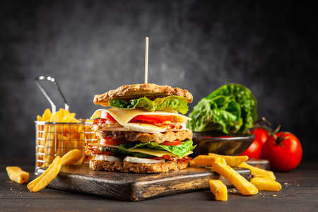 Tall club sandwichの写真素材