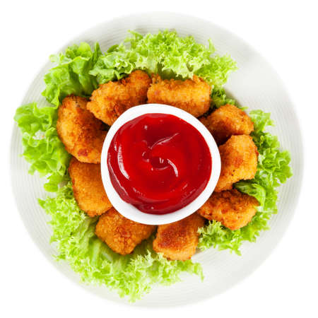 Crispy chicken nuggetsの写真素材