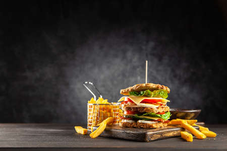 Tall club sandwichの写真素材