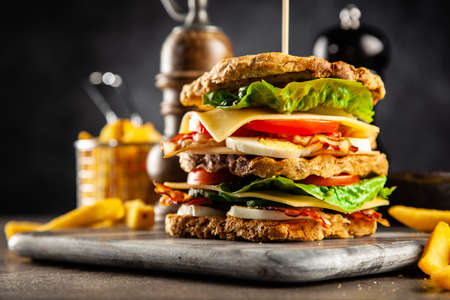 Tall club sandwichの写真素材