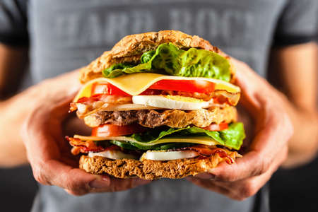 Tall club sandwichの写真素材