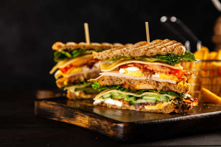 Tall club sandwichの写真素材