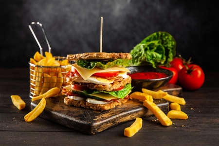 Tall club sandwichの写真素材