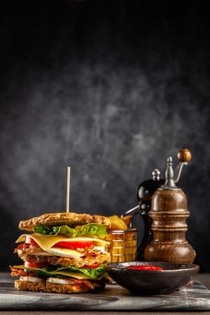 Tall club sandwichの写真素材